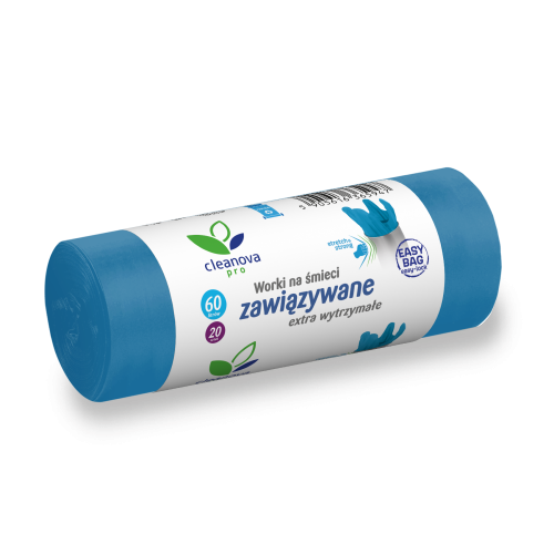 Worki na śmieci zawiązywane Extra Mocne 60L 20 szt. Cleanova Pro