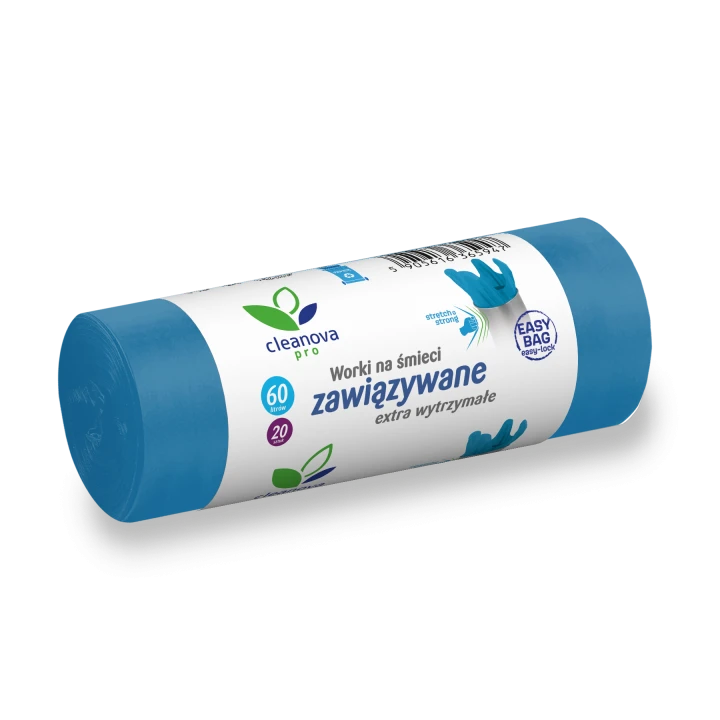 Worki na śmieci zawiązywane Extra Mocne 60L 20 szt. Cleanova Pro