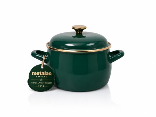 Garnek emaliowany 20 cm z pokrywką indukcja gaz Metalac 4,2L