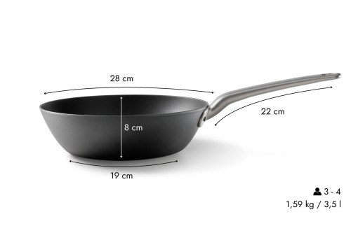 Patelnia Wok ze stali węglowej 28 cm Skottsberg Carbon Steel