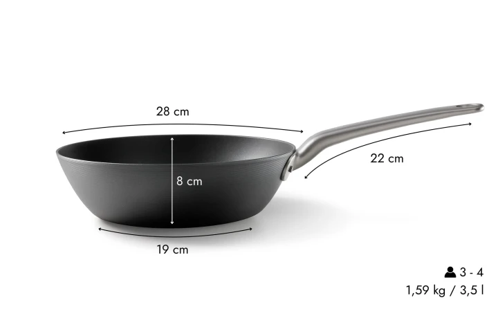Patelnia Wok ze stali węglowej 28 cm Skottsberg Carbon Steel