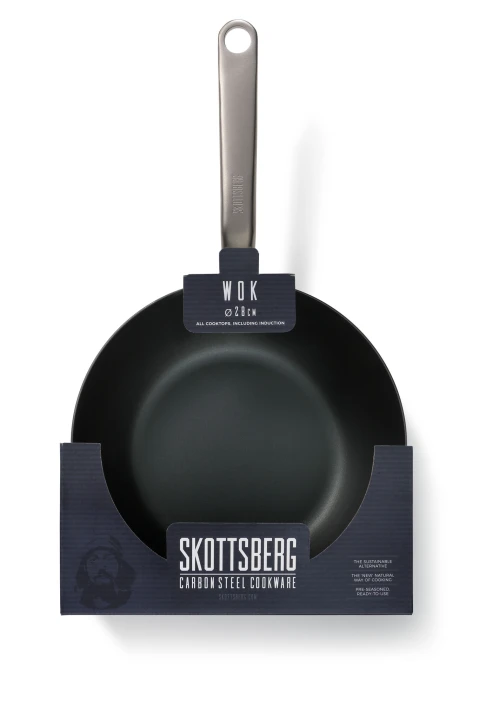 Patelnia Wok ze stali węglowej 28 cm Skottsberg Carbon Steel