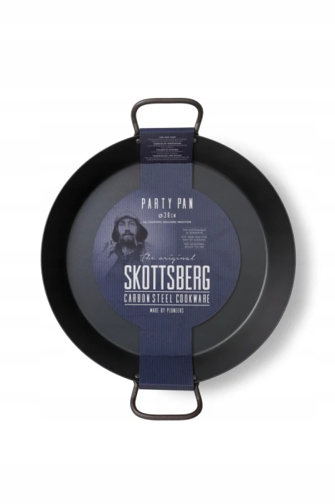 Duża patelnia z rączkami 38cm ze stali węglowej Skottsberg Carbon Steel