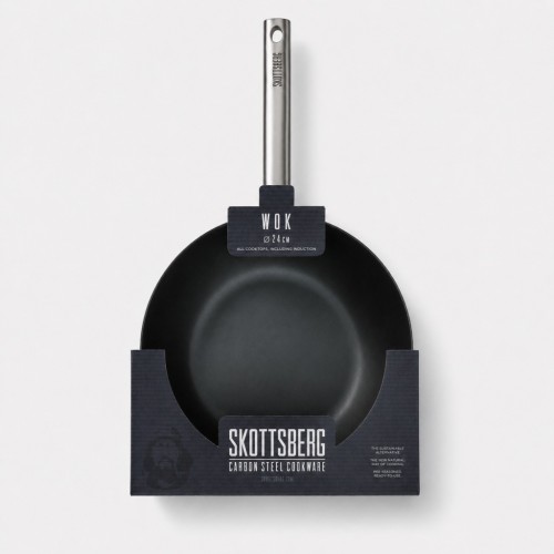 Patelnia Wok ze stali węglowej 24 cm Skottsberg Carbon Steel