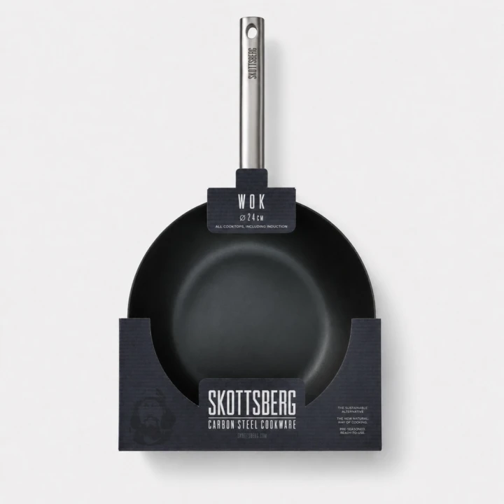 Patelnia Wok ze stali węglowej 24 cm Skottsberg Carbon Steel
