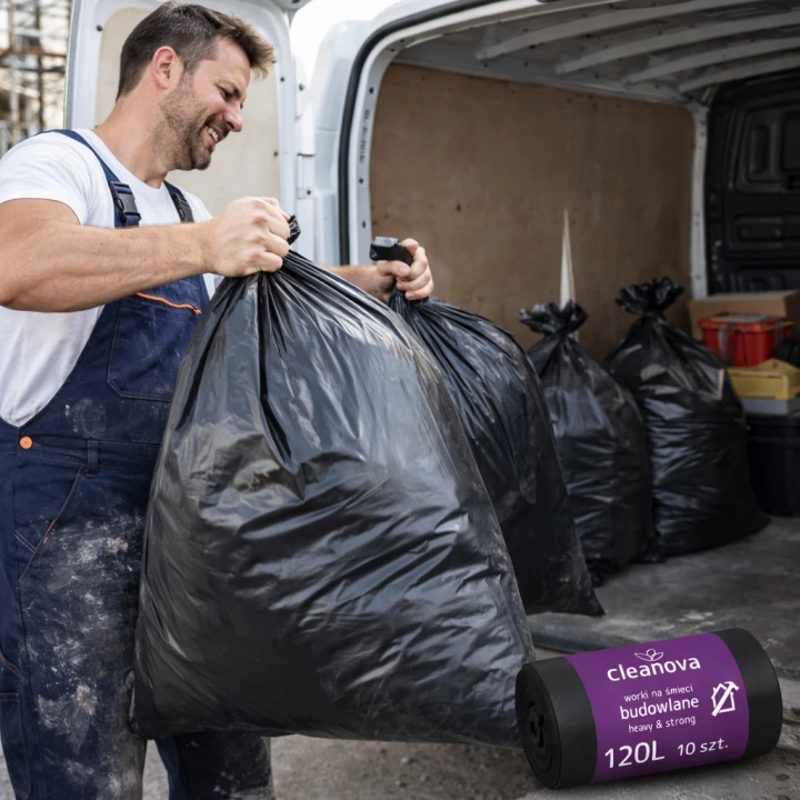 Worki na śmieci budowlane 120L 10 szt Heavy & Strong Cleanova