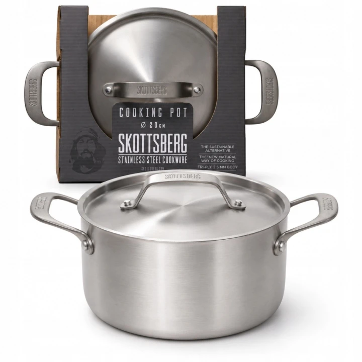 Garnek z pokrywką ze stali nierdzewnej 20 cm Skottsberg Stainless Steel