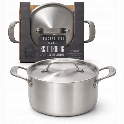 Garnek z pokrywką ze stali nierdzewnej 24 cm Skottsberg Stainless Steel