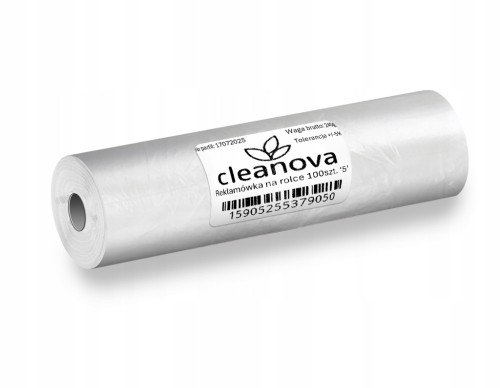 Reklamówka na rolce Cleanova HDPE,10 mic, 34,5x43 cm 100 szt.
