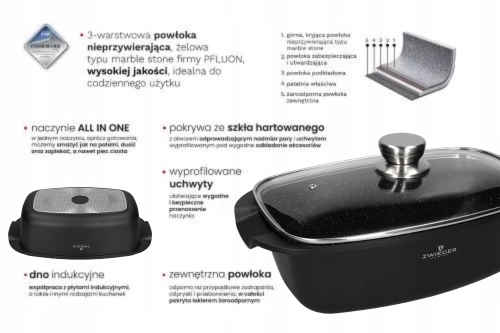 Duża Brytfanna Nieprzywierająca 32cm Zwieger Lavena
