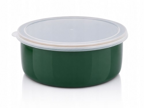 Pojemnik emaliowany na żywność 16 cm z pokrywką Metalac Dark Green