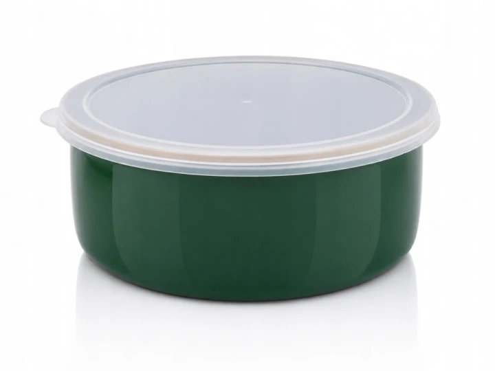 Pojemnik emaliowany na żywność 16 cm z pokrywką Metalac Dark Green