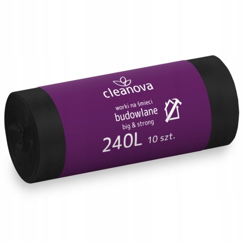 Zestaw 6 opakowań Worki na śmieci budowlane 240L 10 szt Big & Strong Cleanova