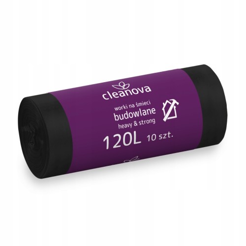 Zestaw 5 opakowań Worki na śmieci budowlane 120L 10 szt. Heavy & Strong Cleanova
