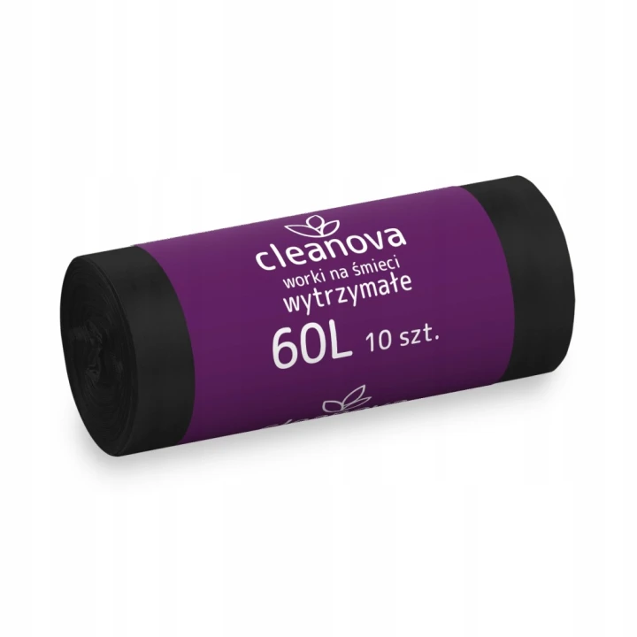 Zestaw 60 opakowań Worki na śmieci Cleanova, LDPE, 60L, 10 szt.