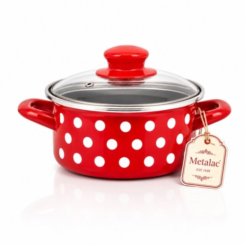 Garnek-Emaliowany-z-Pokrywka-Niski-14cm-1L-I-Metalac-Dots-On-Red.jpg