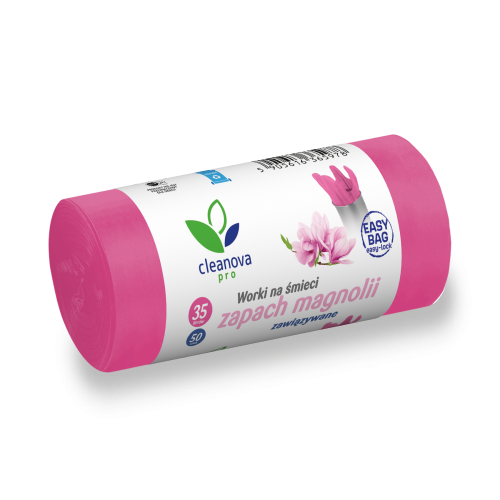 Worki na śmieci zawiązywane zapach magnolii 35L 50 szt Cleanova Pro